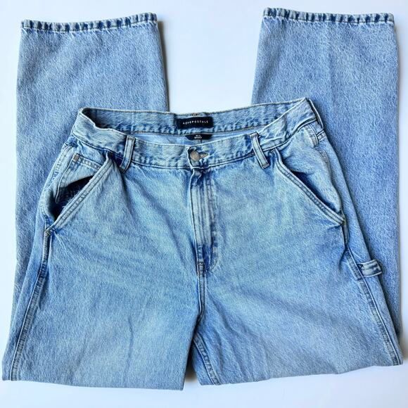 Aeropostale Light Wash Denim Straight Leg 90's Baggy Jeans Women's 14 Reg - Picture 8 of 15